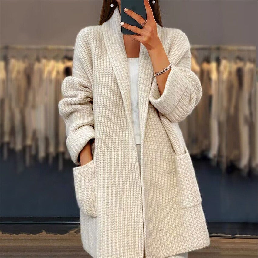 Women's Long Knitted Cardigan - Stylish Oversized Fit