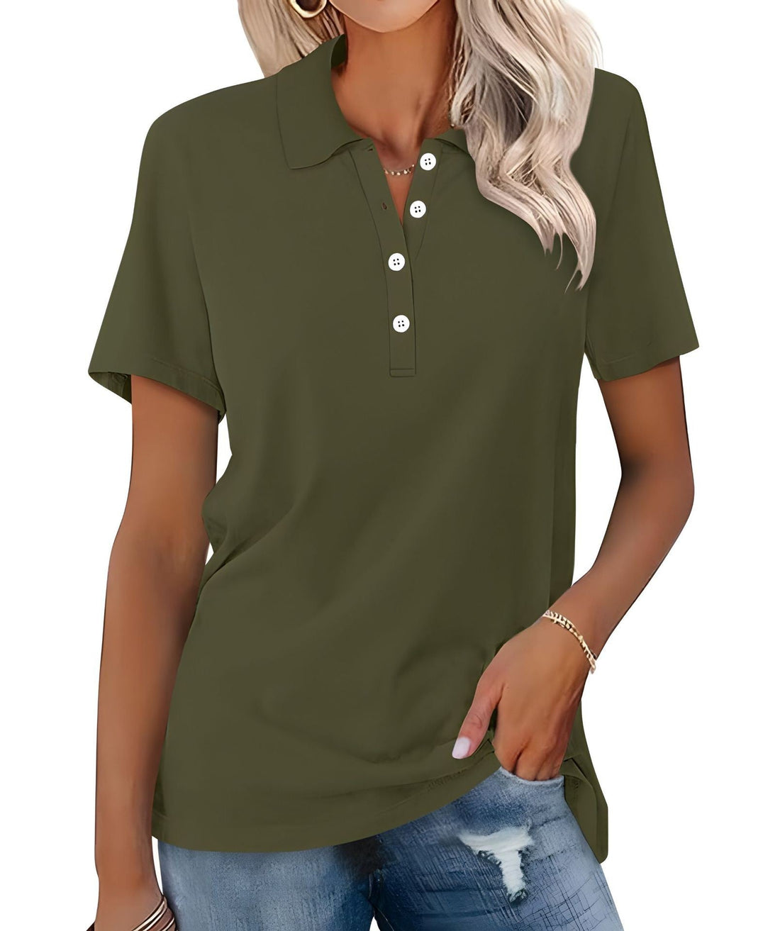 Breathable Casual Polo Shirt for Women