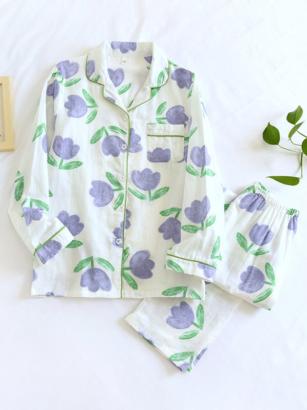 Isla - Luxurious Cotton Long-Sleeve Pyjama Set for Winter Comfort