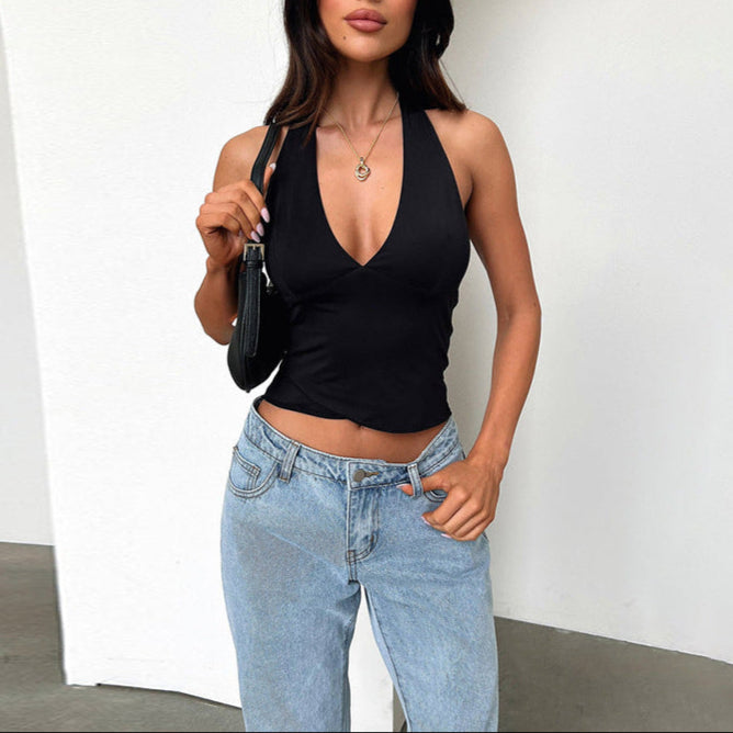 Women's Halterneck Crop Top - Breathable Summer Casual Style