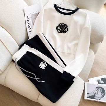 Trixie - Trendy Knit Wide-Leg Pants Set for Women