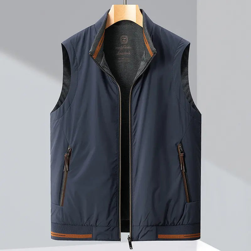 Men's Gilet - Stand Collar with Full Zip Closure