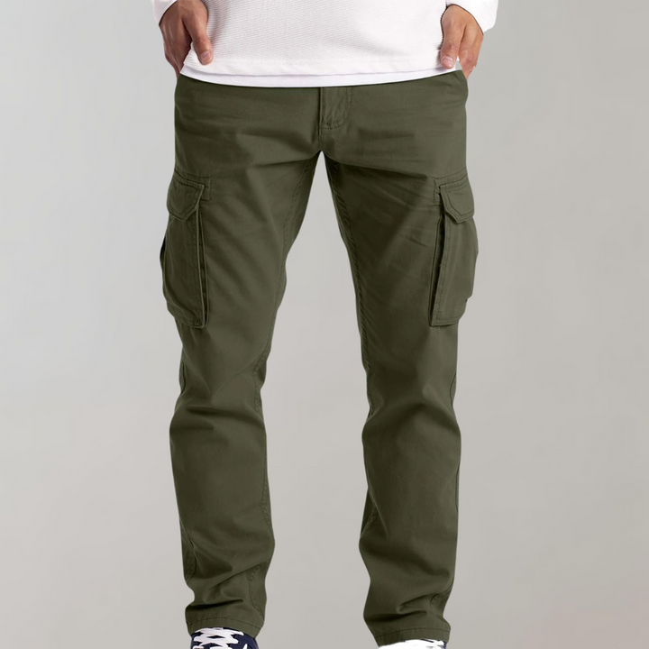 Men's Cargo Trousers - Straight Fit with Side Pockets