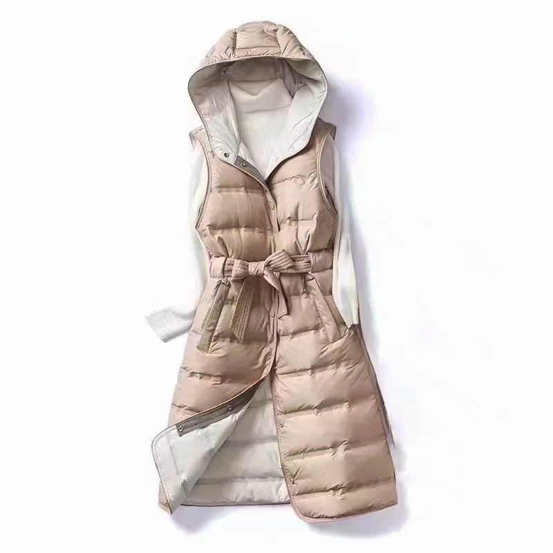 Women's Gilet - Hooded with Self-Tie Belt
