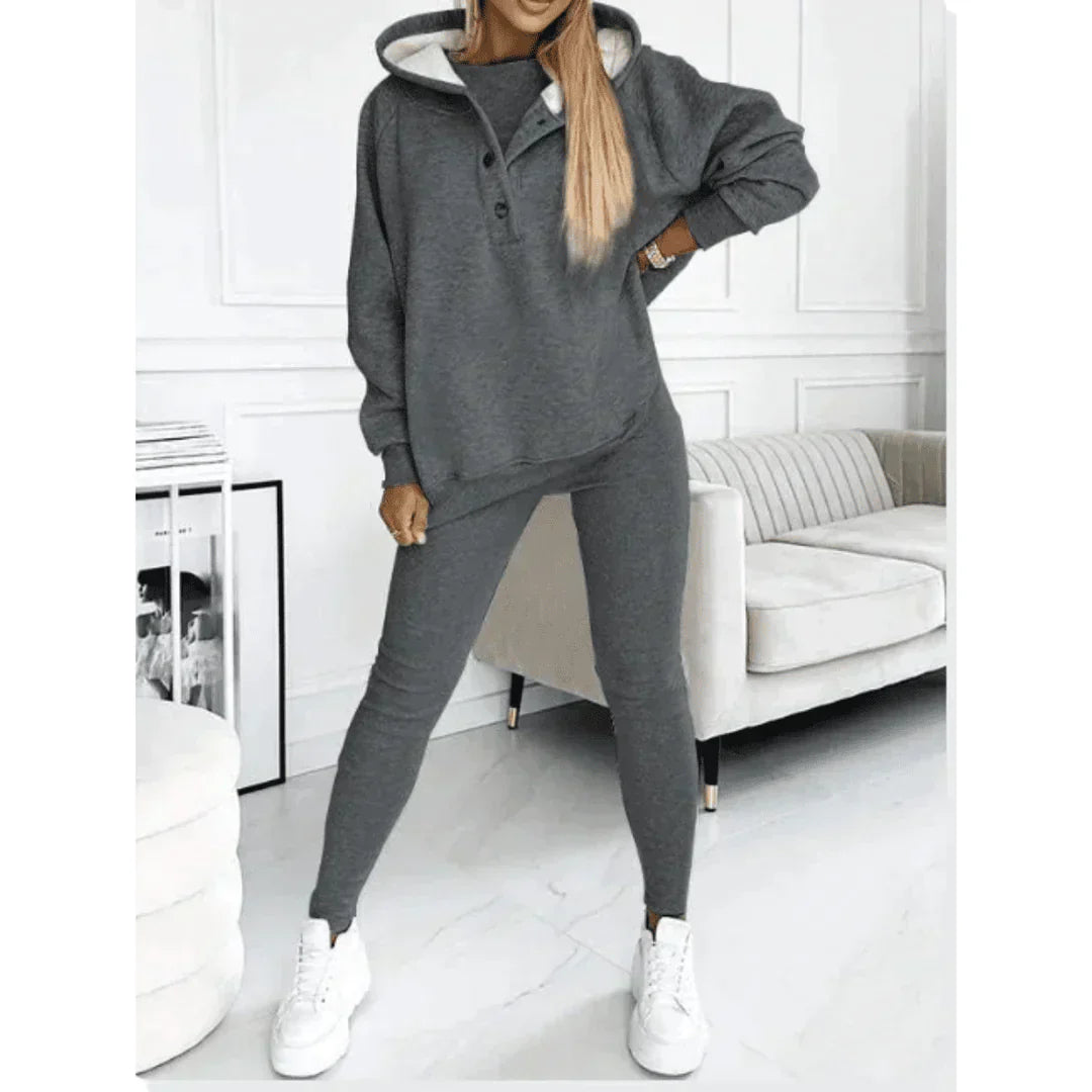 Women's Three Piece Set - Hoodie, Cami Top, and Leggings