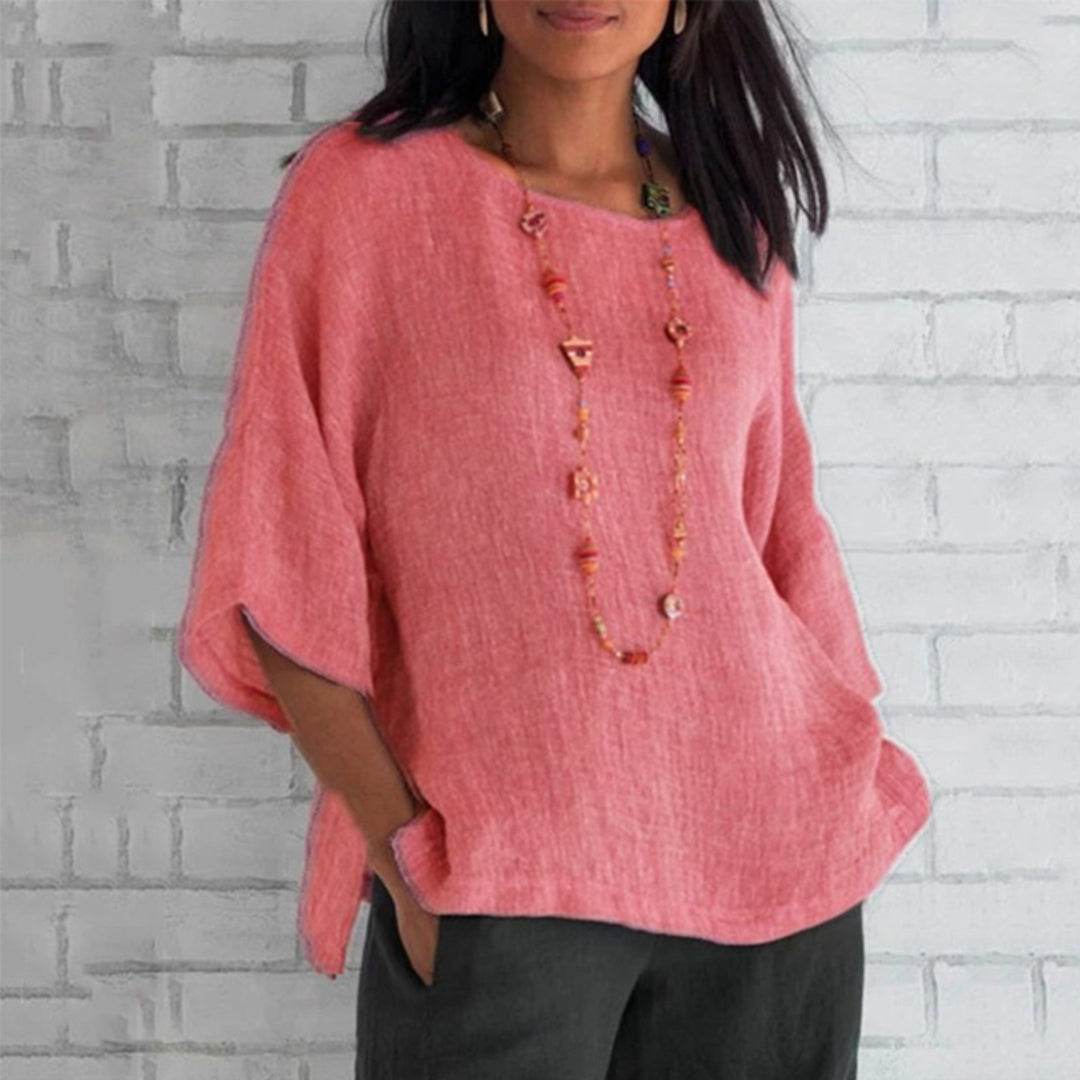 Loose 3/4 Sleeve Blouse for Women