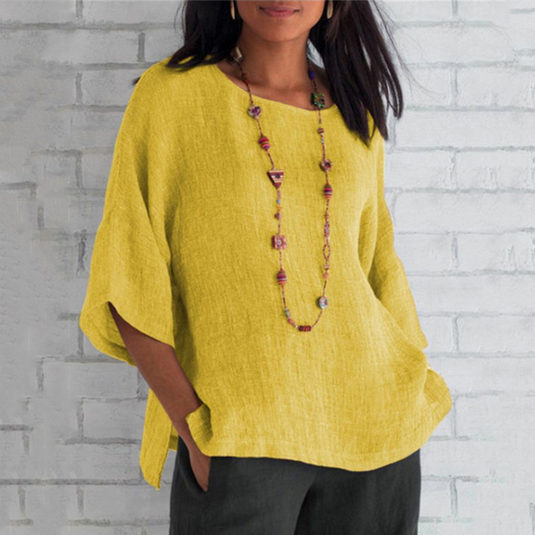 Loose 3/4 Sleeve Blouse for Women
