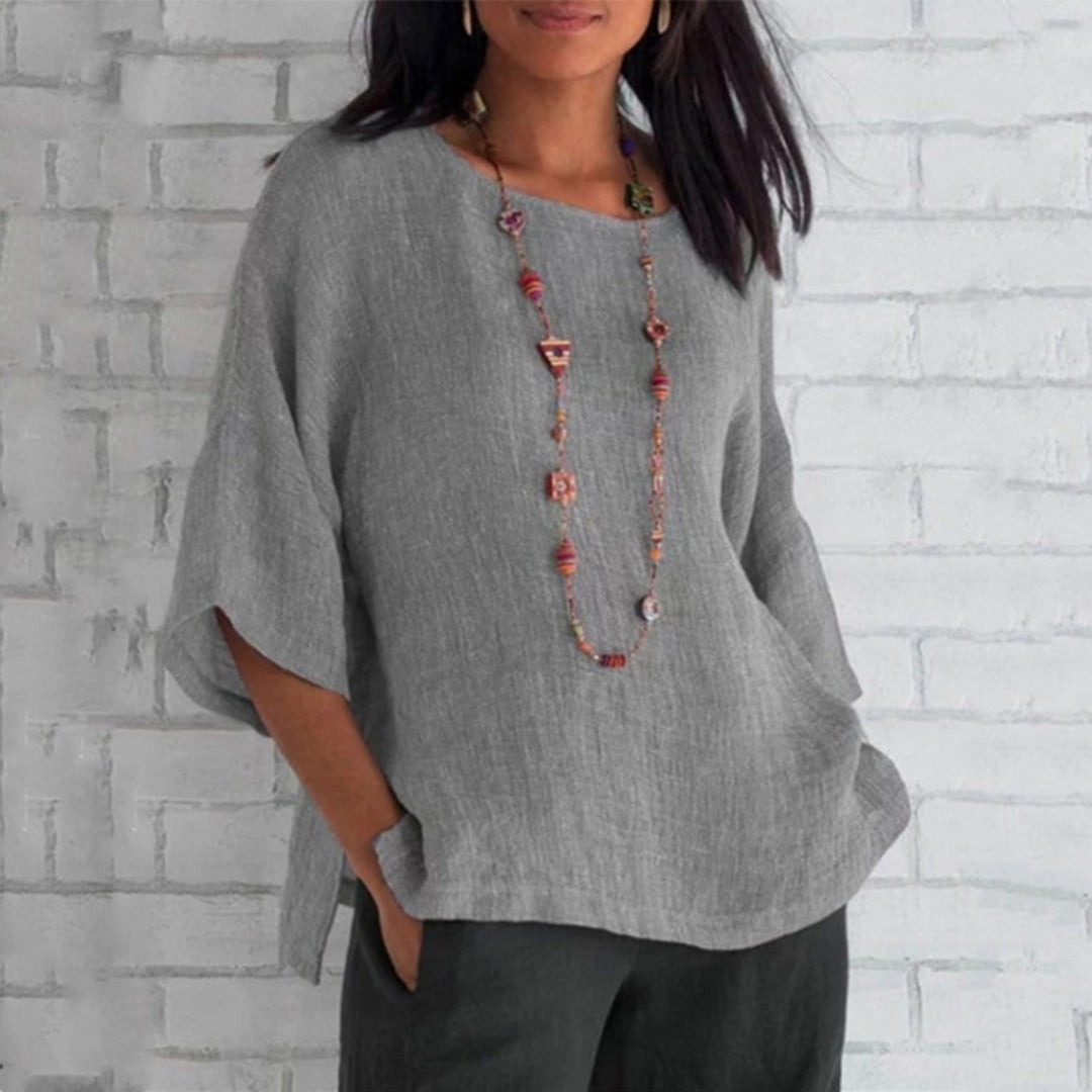 Loose 3/4 Sleeve Blouse for Women