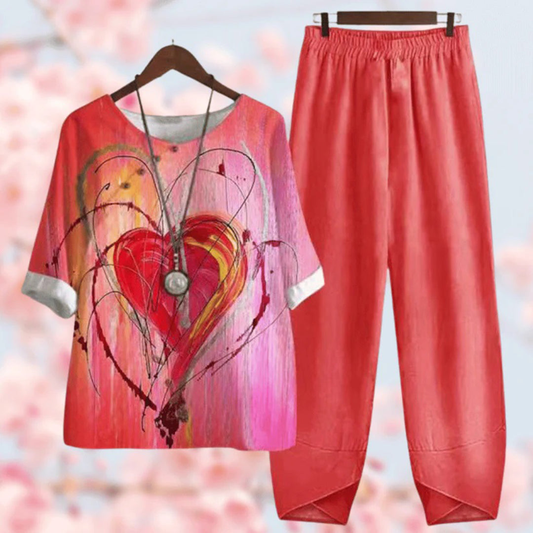 Casual and Modern Top and Trousers Set for Women