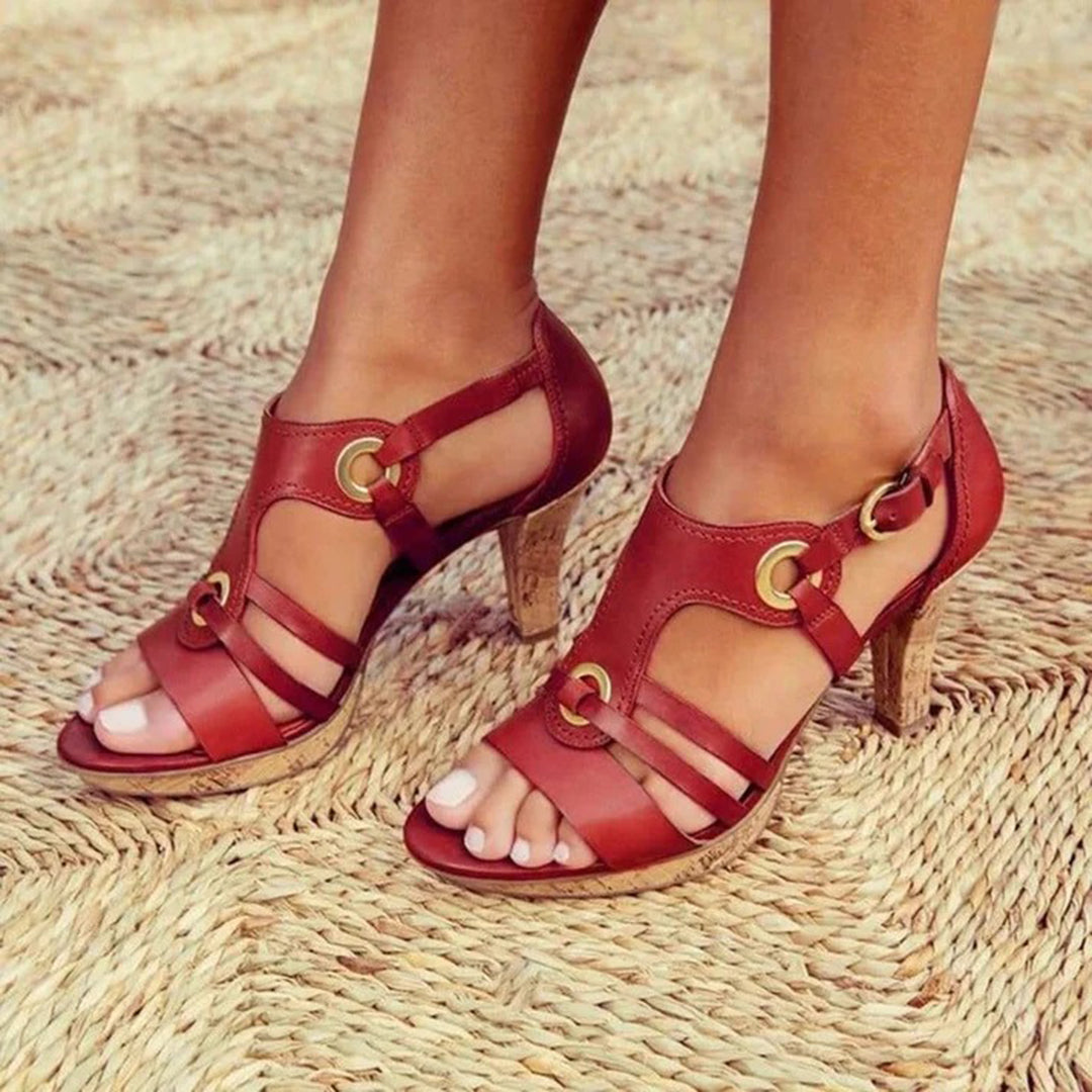 Comfortable Buckle High Heel Sandals for Women
