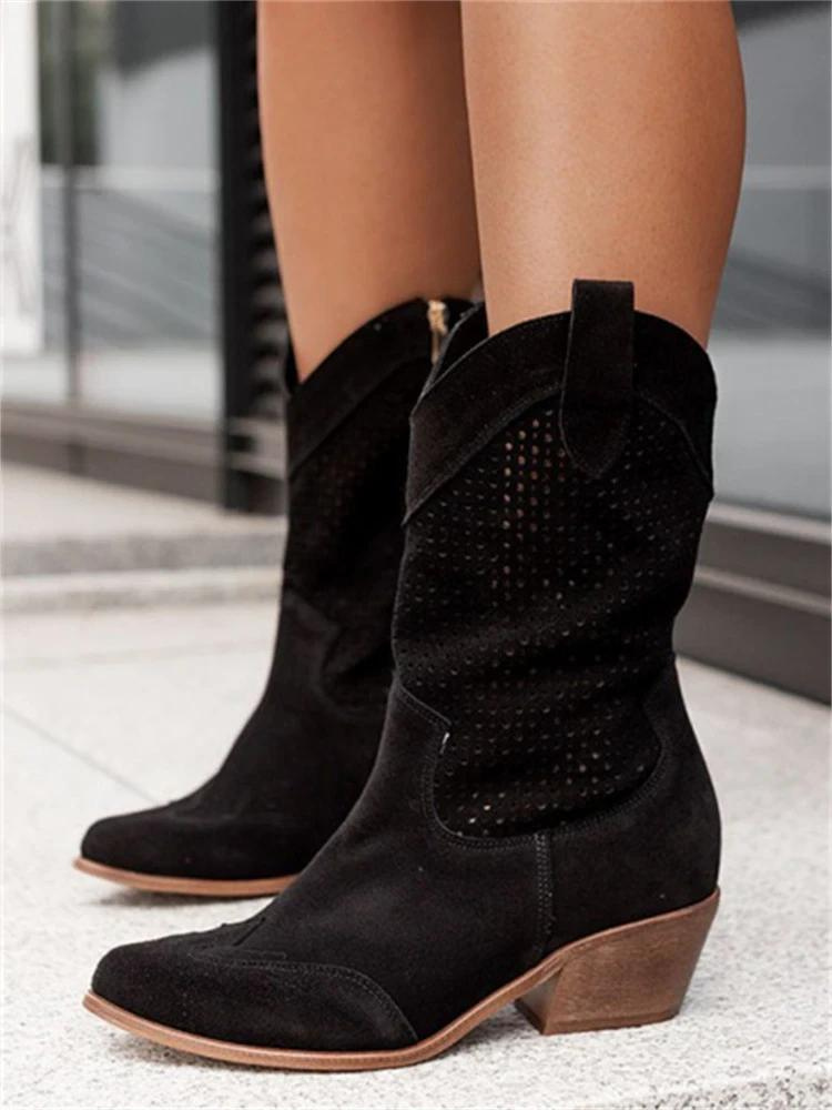Women's Classic Cowboy Boots - Breathable & Versatile