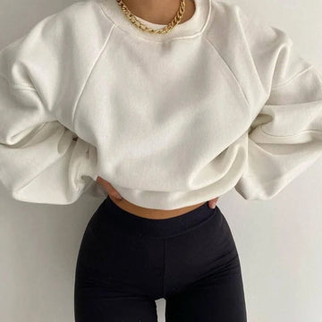 Women's Oversized Crew Neck Sweatshirt - Warm and Stylish