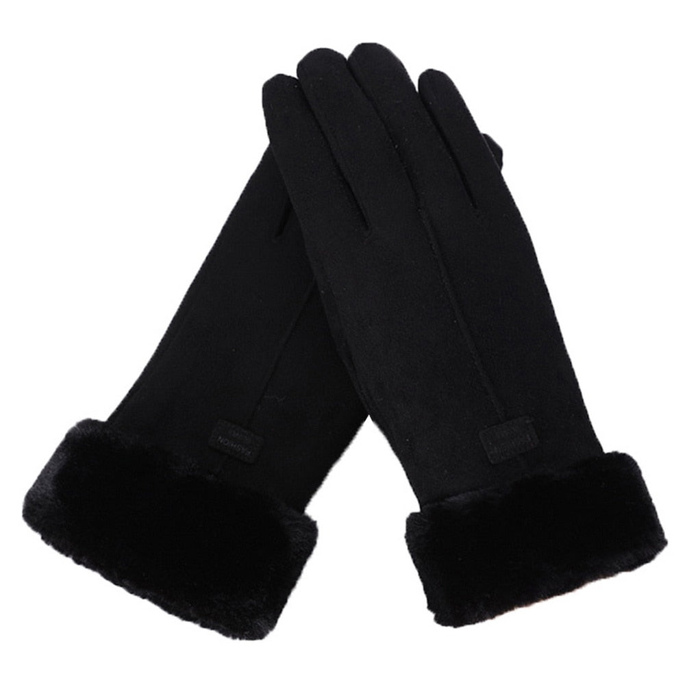 Women's Gloves - Contrast Lined with Velvety Finish