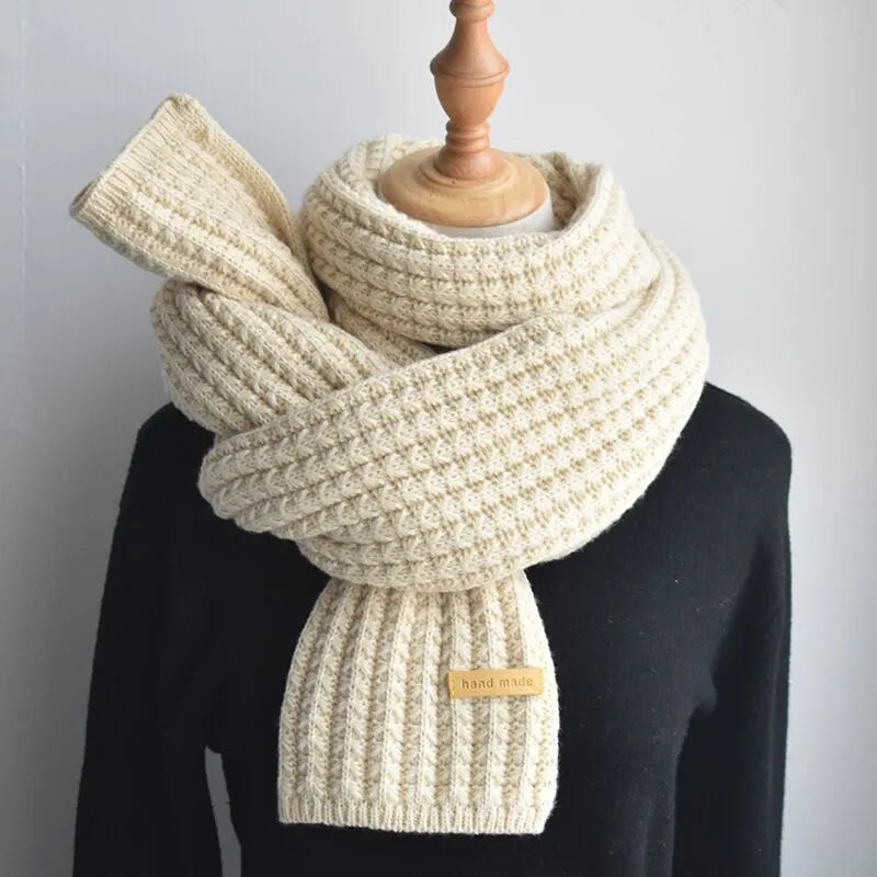 Women's Scarf - Long Ribbed Knit
