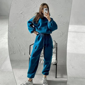 Women's Hooded Tracksuit - Casual Two-Piece Jogger