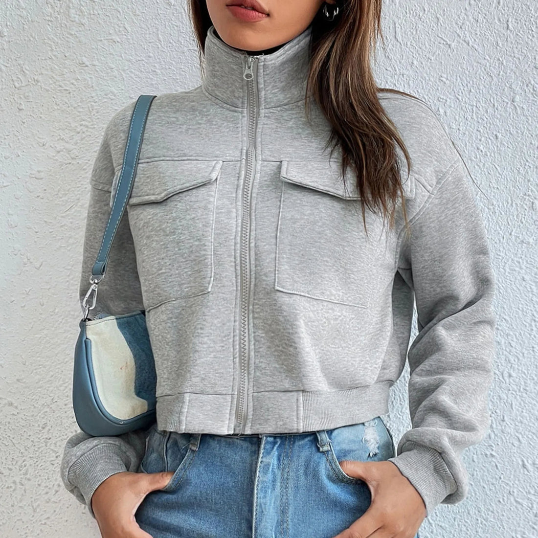 Elegant Zip-Up Crop Top for Women | Winnie