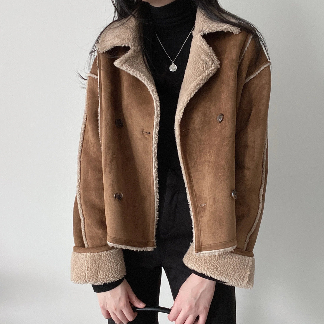 Women's Brown Aviator Winter Jacket - Cosy Lined & Classic Look