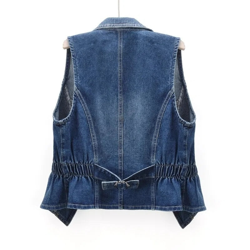 Trendy Sleeveless Denim Vest for Women | Mia