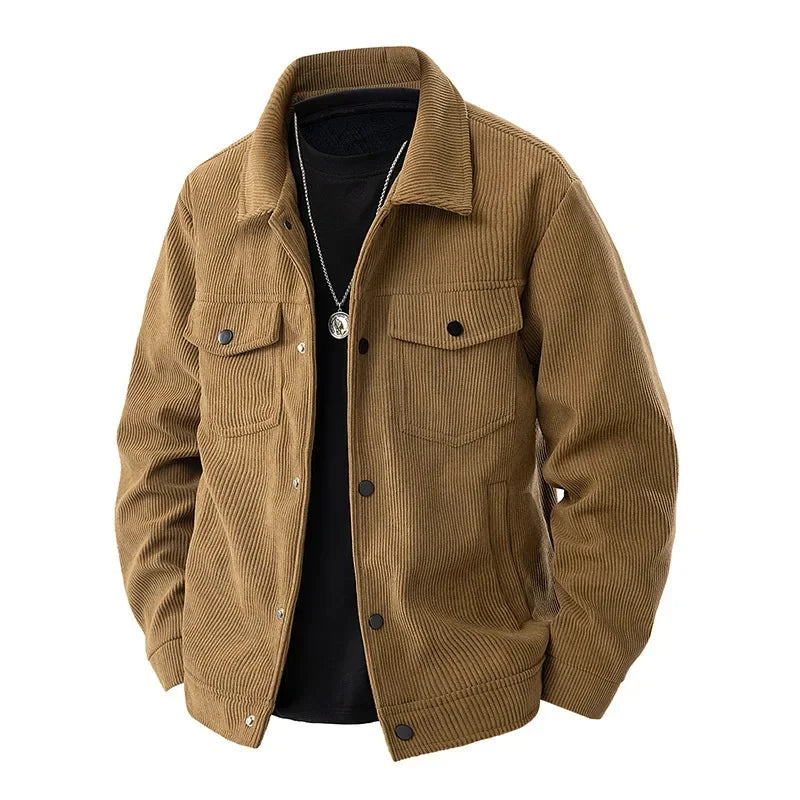 Men's Button-Front Jacket - Shirt Collar and Chest Pockets