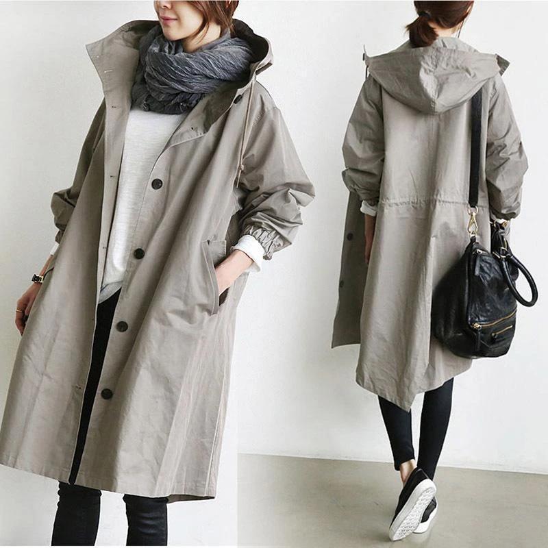 Mila - Grey Parka with Hood for Women