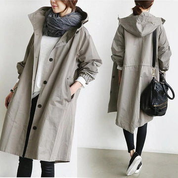 Mila - Grey Parka with Hood for Women