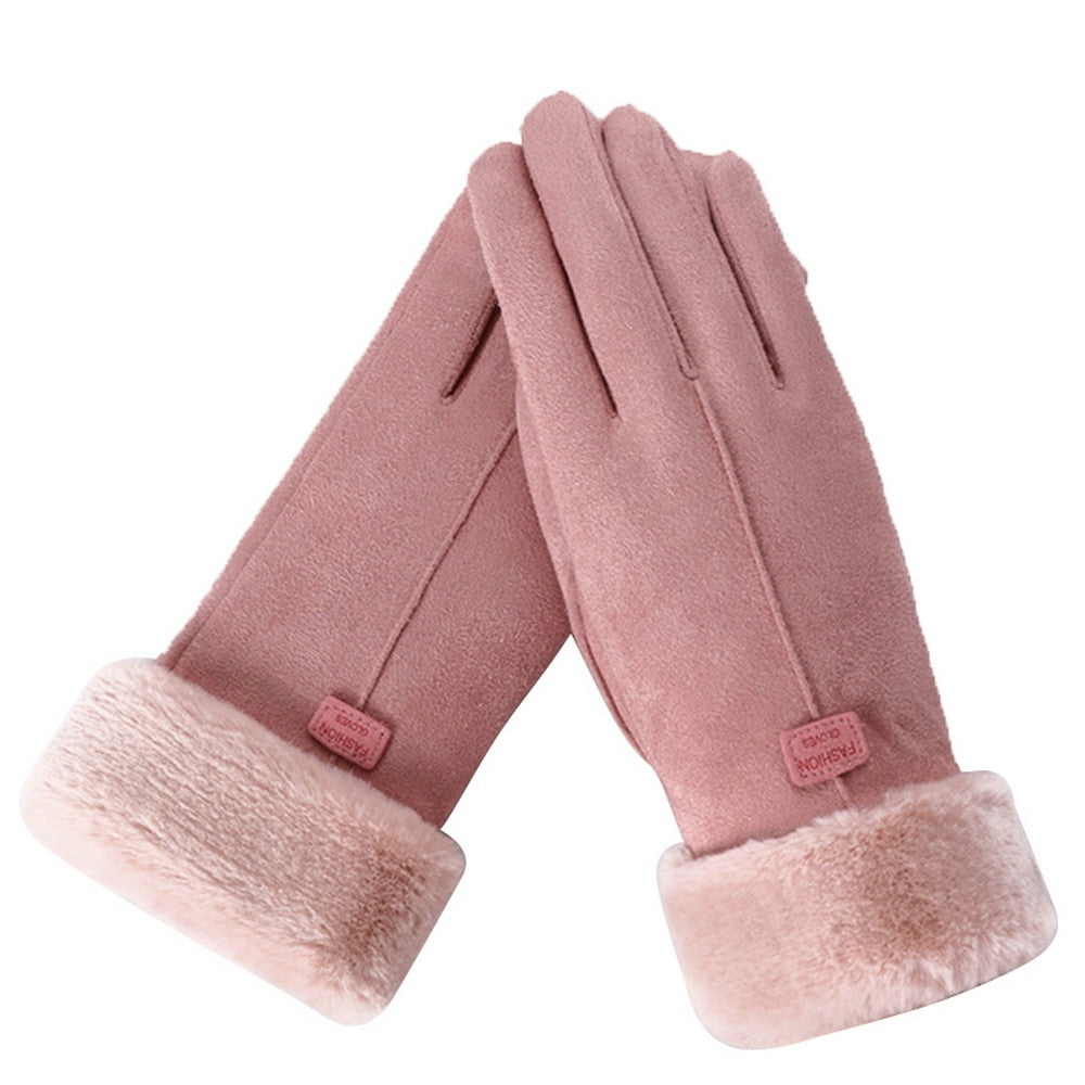 Women's Gloves - Contrast Lined with Velvety Finish