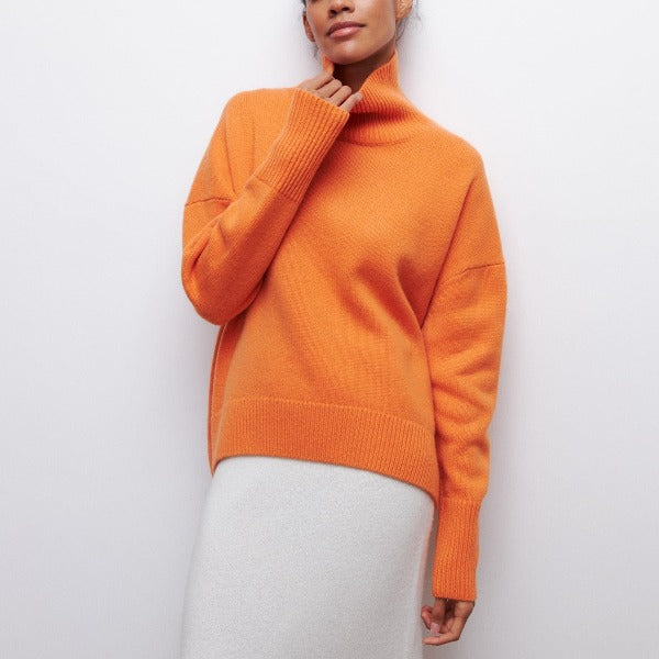 Women's Jumper - High Neck with Ribbed Hem