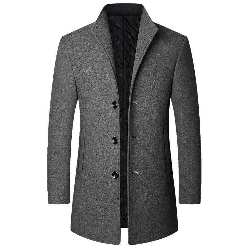 Men’s Coat – Single-Breasted and Quilted Lining