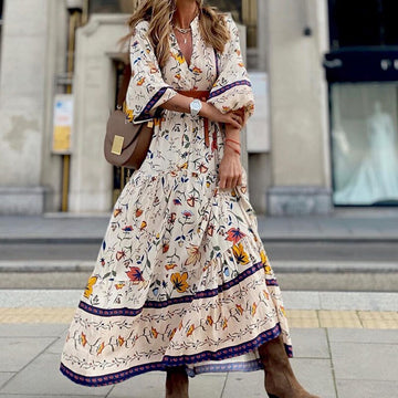Bohemian Print Maxi Dress for Women | Elise