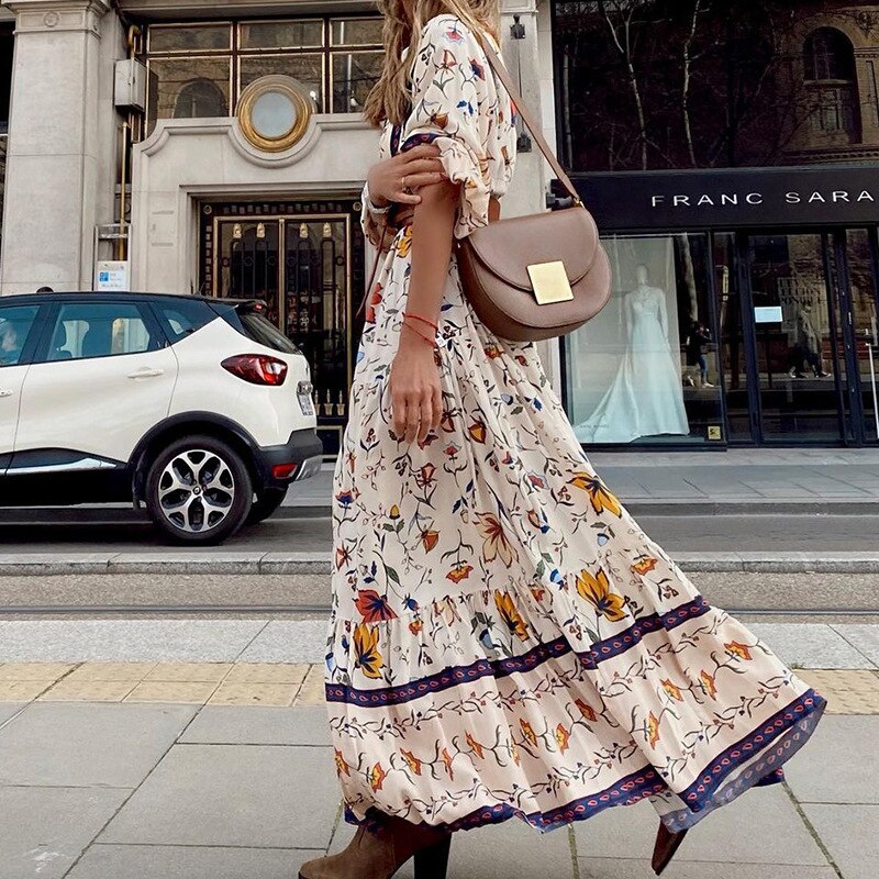 Bohemian Print Maxi Dress for Women | Elise