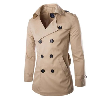 Men's Stylish Trench Coat - Comfortable & Warm