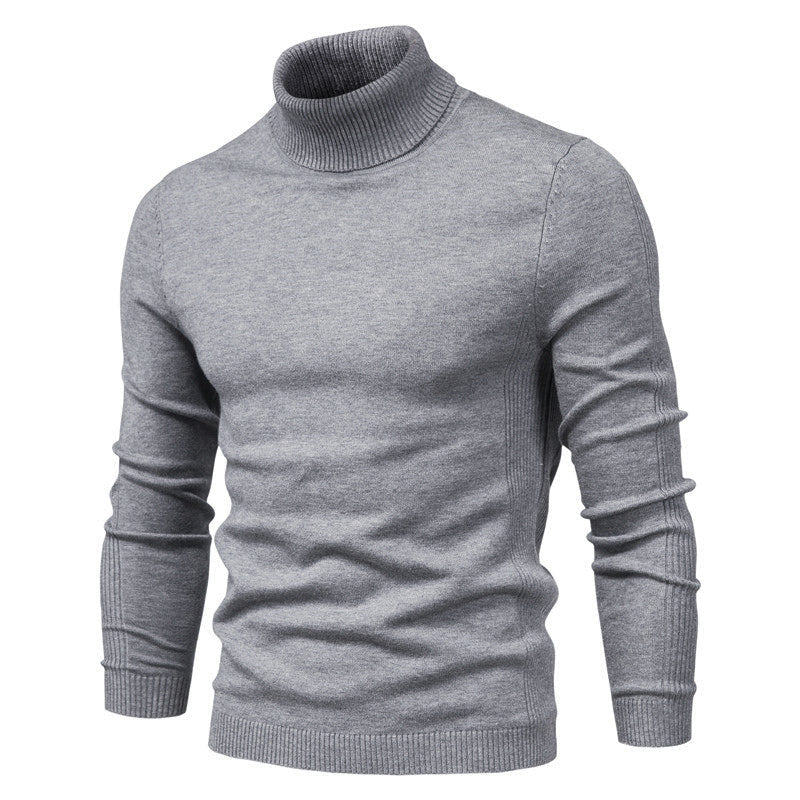 Men's Roll Neck Jumper - Ribbed Slim Fit Design
