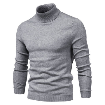 Men's Roll Neck Jumper - Ribbed Slim Fit Design