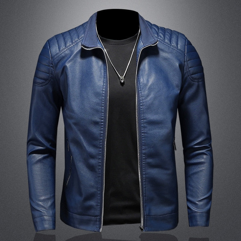 Men's Classic Leather Jacket - Tailored Fit