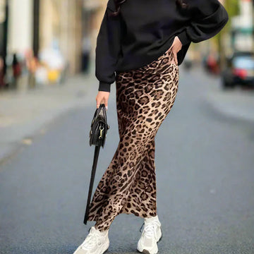 Women's Leopard Print Long Skirt - Timeless Design Elegant Casual
