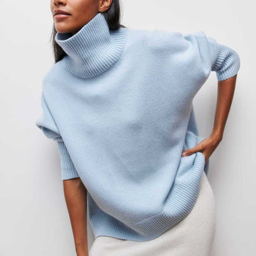 Women's Jumper - High Neck with Ribbed Hem