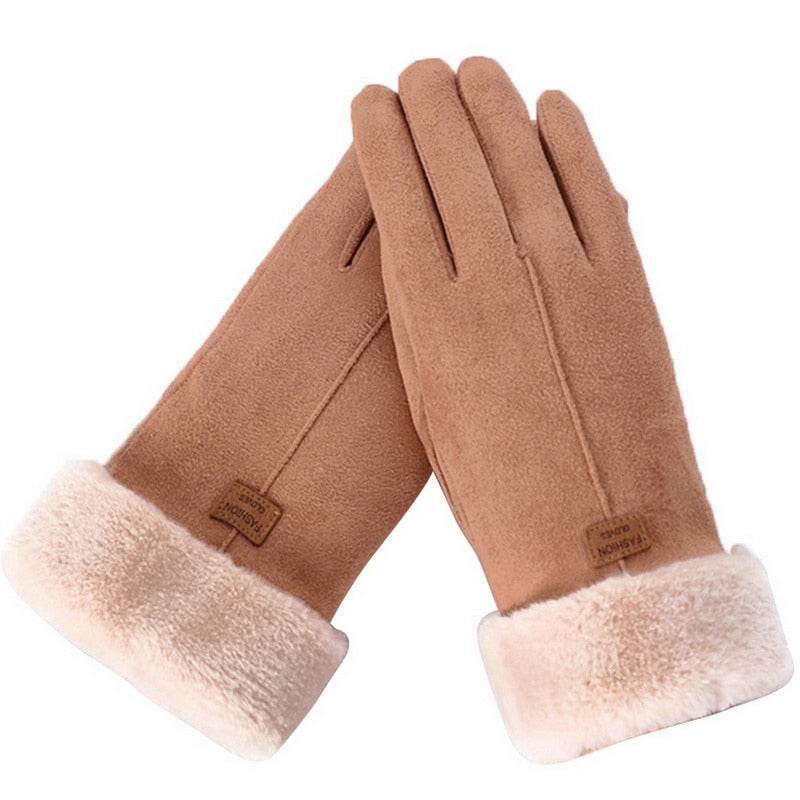 Women's Gloves - Contrast Lined with Velvety Finish