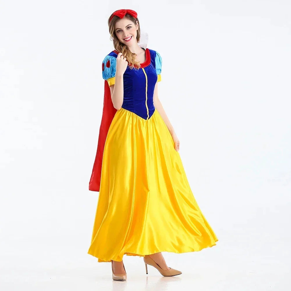 Women's Fairy Tale Princess Halloween Costume - Classic Snow White Maxi Dress