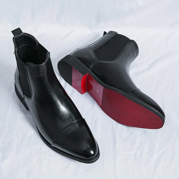Men's Chelsea Boots - Ankle Slip-On with Cap Toe Design