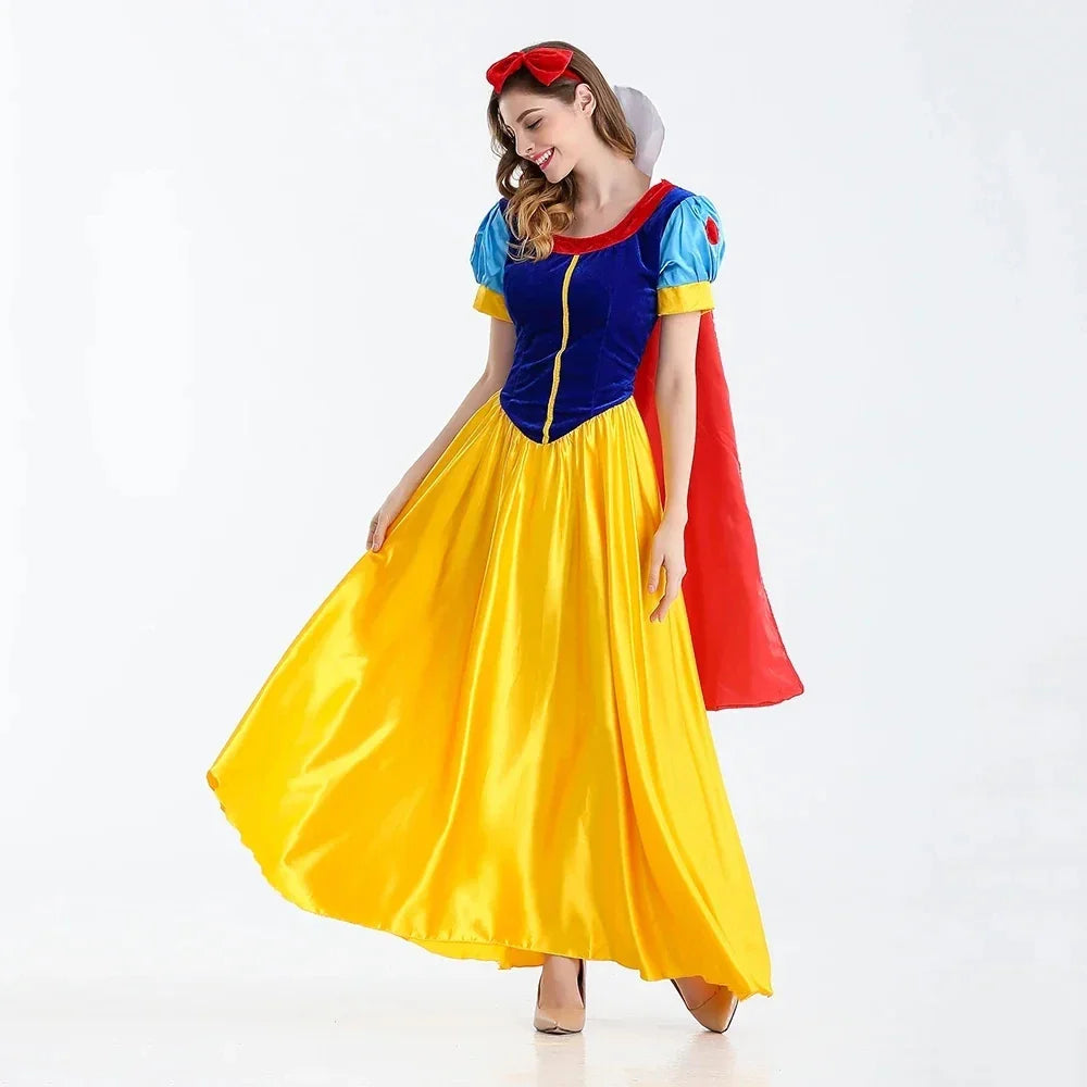 Women's Fairy Tale Princess Halloween Costume - Classic Snow White Maxi Dress