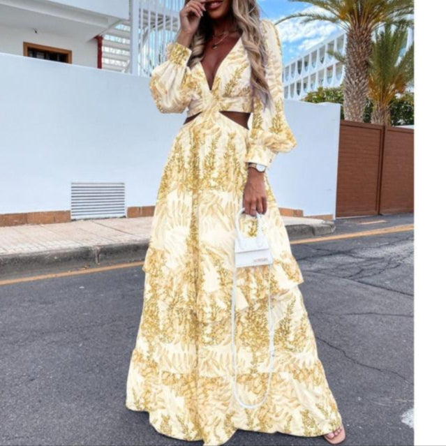 Flowy Cut-Out Maxi Dress for Women
