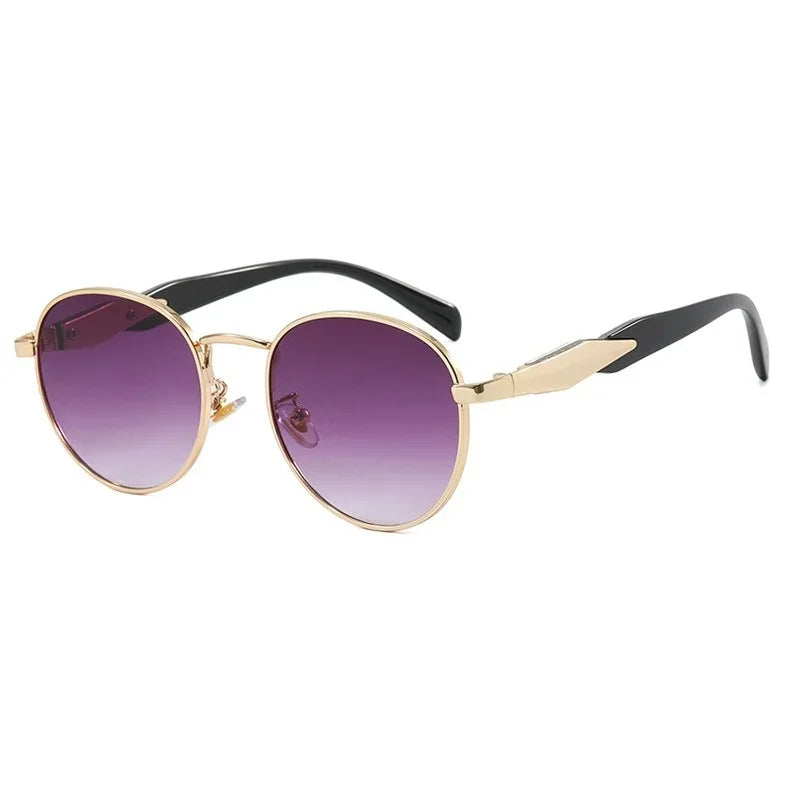 Vintage Round Metal UV400 Sunglasses for Women