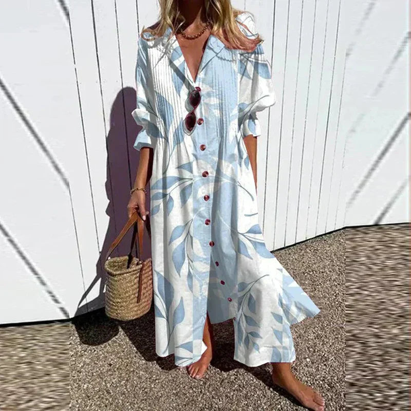 Women's Boho V-Neck Maxi Dress - Flowy, Lightweight & Versatile