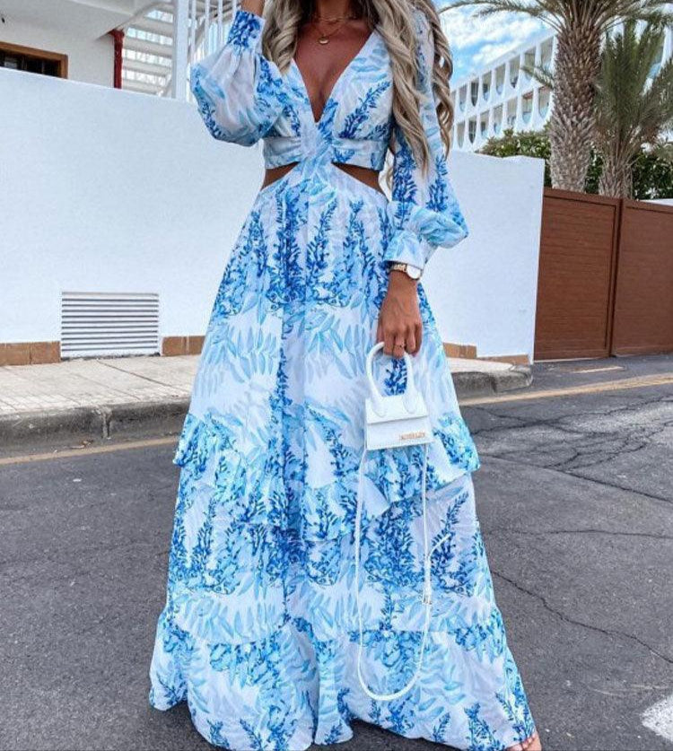Flowy Cut-Out Maxi Dress for Women