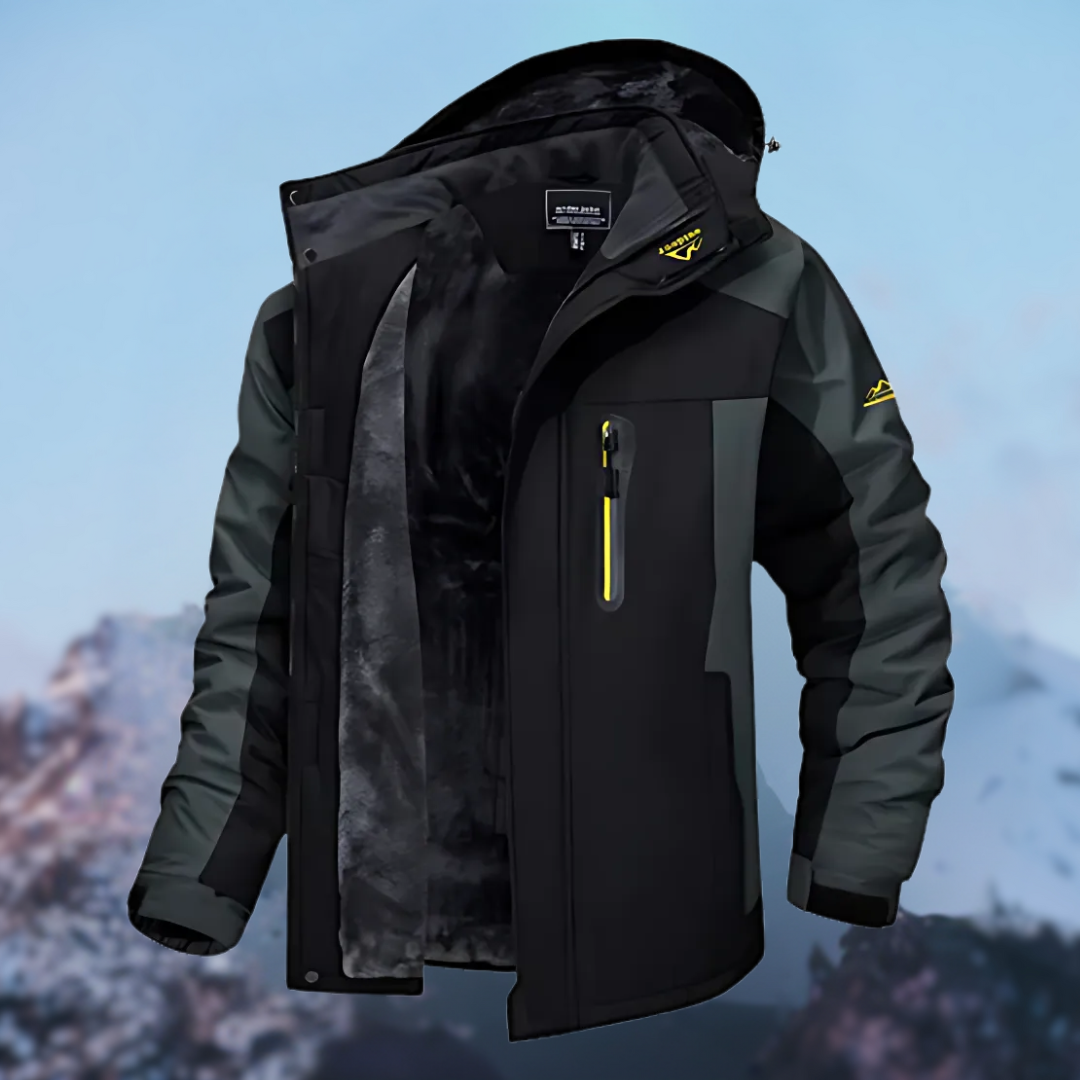 Men's Waterproof Winter Jacket - Hooded with Chest Zip Pocket