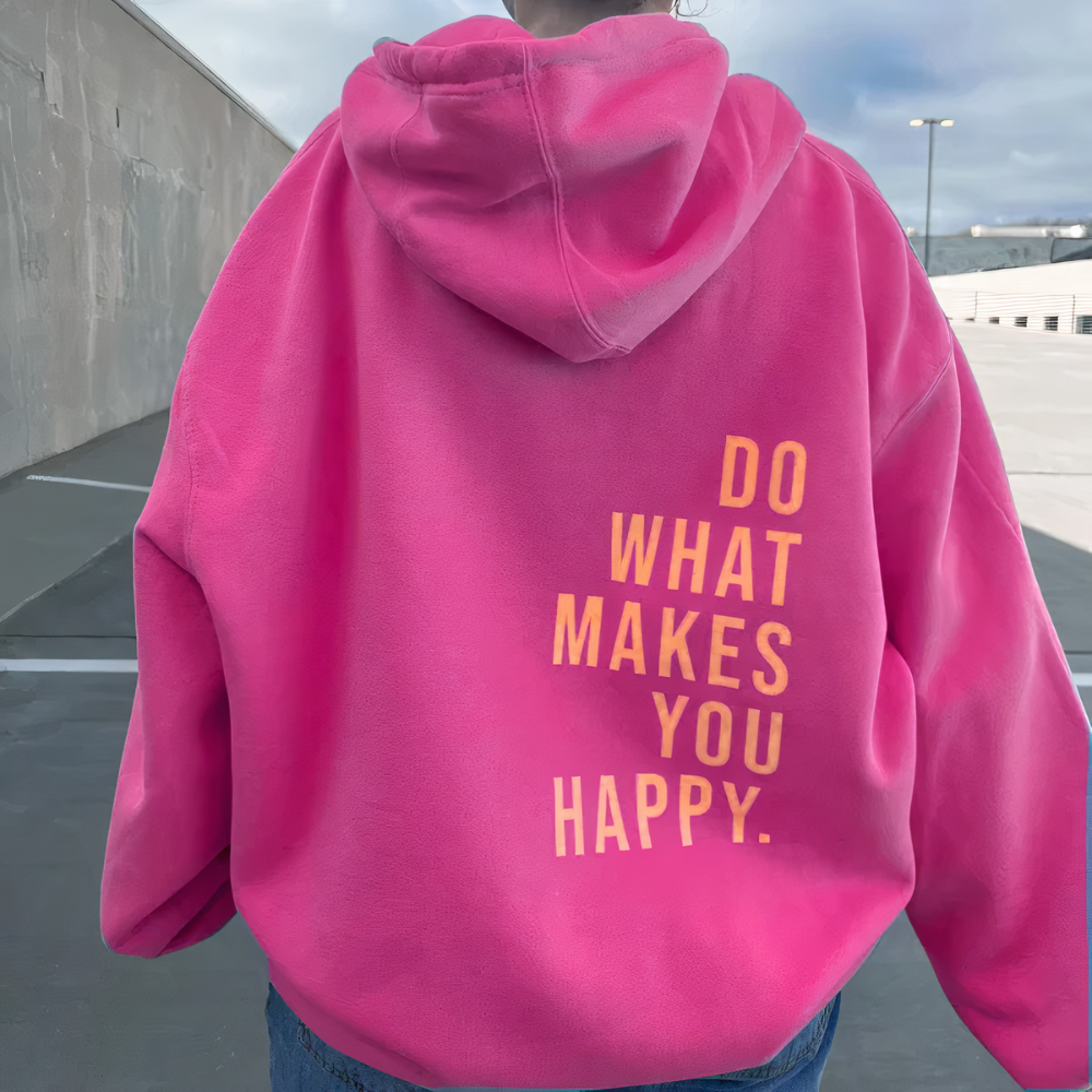 Classic and Trendy Hoodie with Text Print for Women