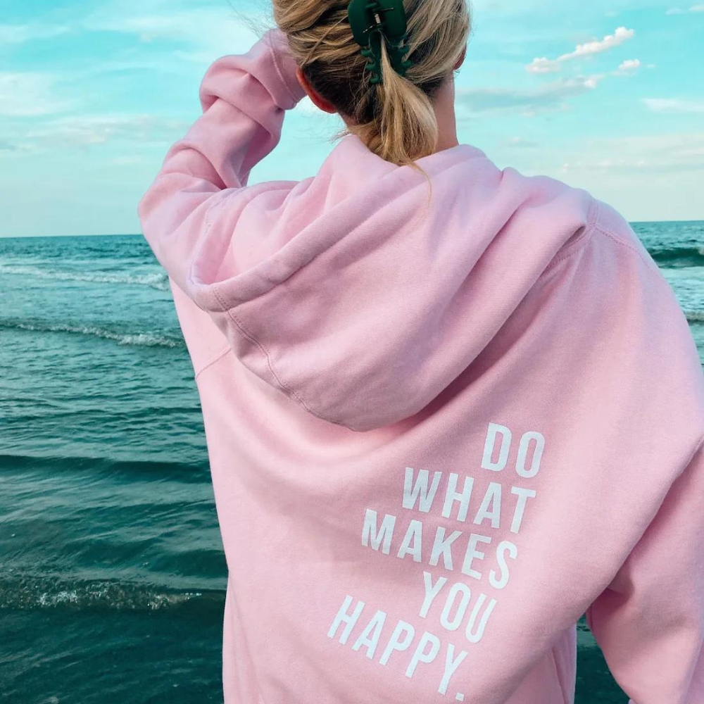 Classic and Trendy Hoodie with Text Print for Women