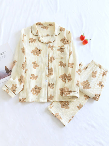 Lindsey - Cozy Teddy Bear Winter Pyjama Set for Women
