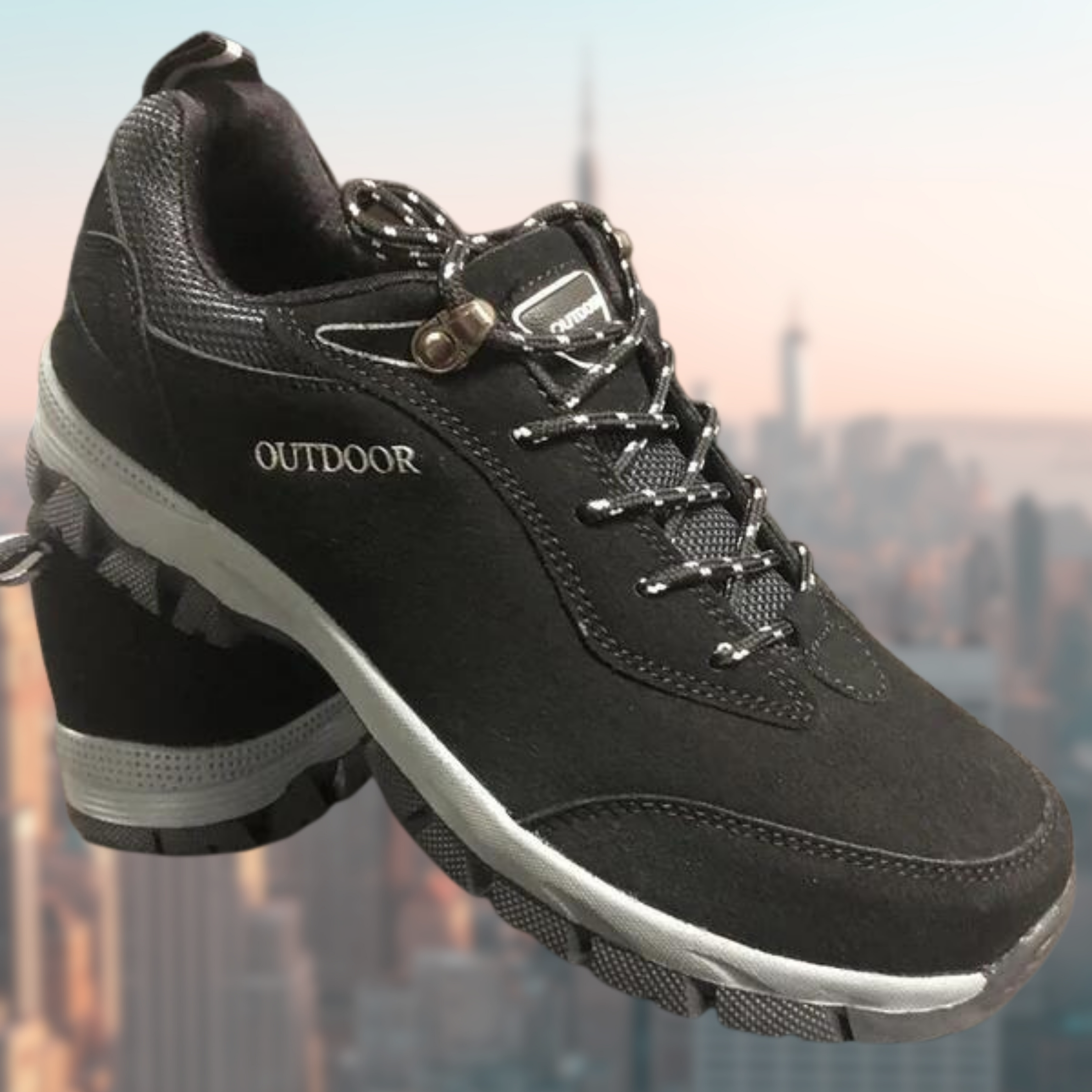Men's Walking Trainers - Textured Mesh with Chunky Sole