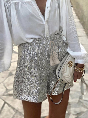 Shiny and Elegant Shiny Shorts for Women | Elara
